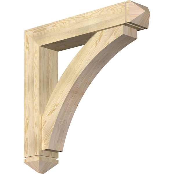 Ekena Millwork Thorton Arts and Crafts Rough Sawn Bracket w/ Offset Brace, Douglas Fir, 8"W x 42"D x 42"H BKT0806X42X42THR03RDF - main